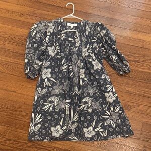 HUNTER BELL Women's Maxi Dress in Black and White Floral